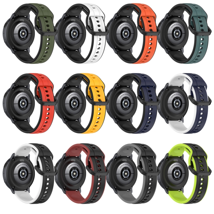 Per Amazfit GTS 4 Mini 20mm Convex Loop Cinturino in silicone bicolore  (nero + rosso)