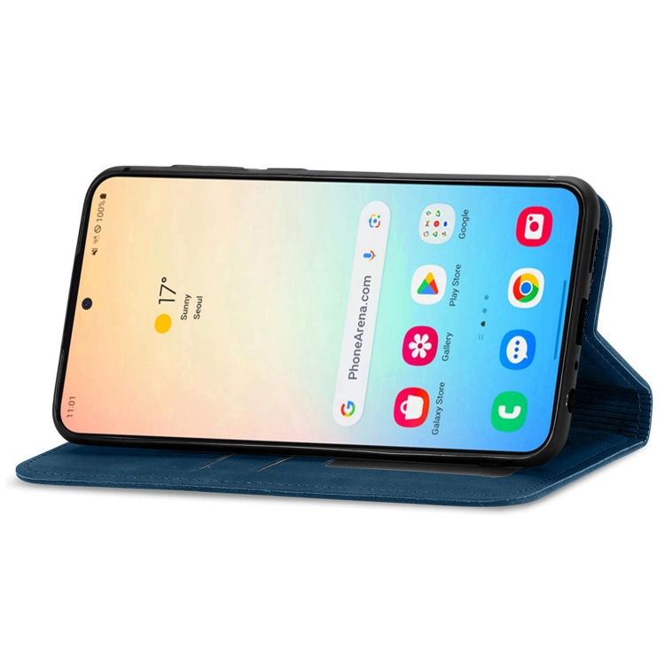 For Samsung Galaxy S24 5G Retro Skin Feel Magnetic Leather Phone Case(Blue) For Samsung Galaxy S24 5G Retro Skin Feel Magnetic Leather Phone Case(Blue)