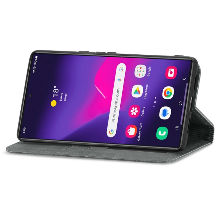 For Samsung Galaxy S24 Ultra 5G Retro Skin Feel Magnetic Leather Phone Case(Gray) For Samsung Galaxy S24 Ultra 5G Retro Skin Feel Magnetic Leather Phone Case(Gray)