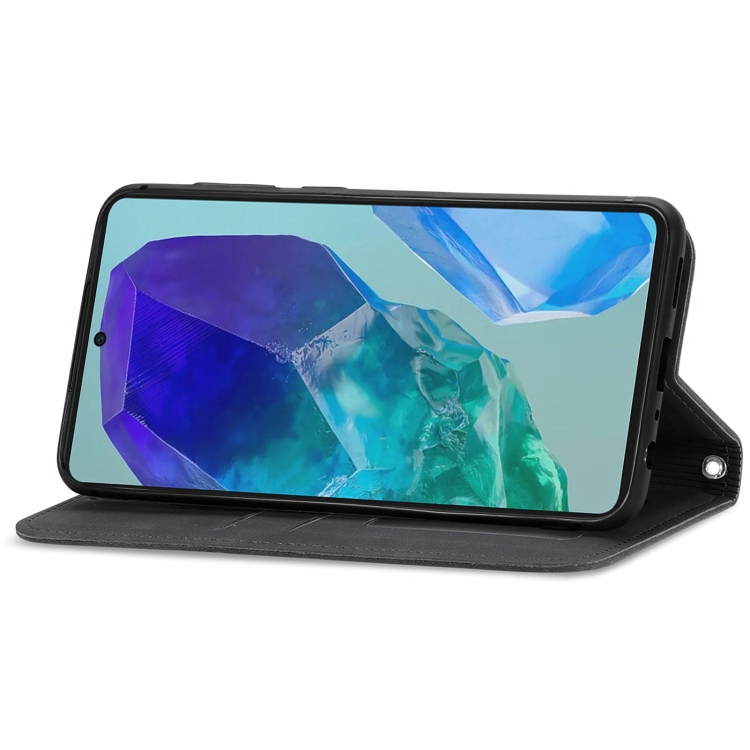 For Samsung Galaxy S24 FE 5G Retro Skin Feel Magnetic Leather Phone Case(Black)