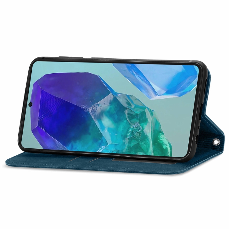 For Samsung Galaxy S24 FE 5G Retro Skin Feel Magnetic Leather Phone Case(Blue)