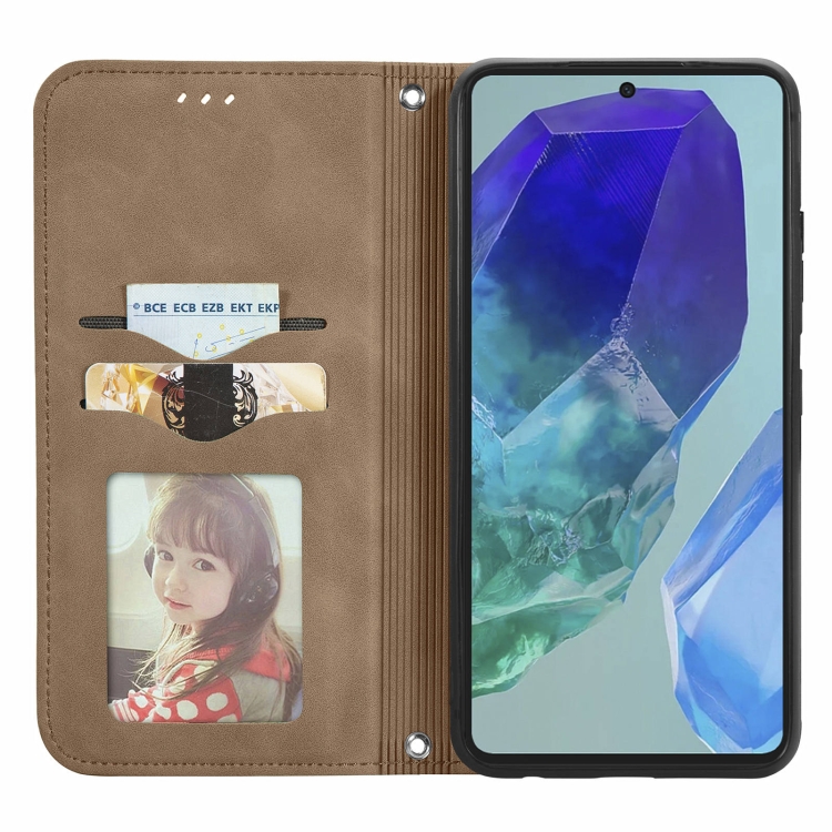 For Samsung Galaxy S24 FE 5G Retro Skin Feel Magnetic Leather Phone Case(Brown) For Samsung Galaxy S24 FE 5G Retro Skin Feel Magnetic Leather Phone Case(Brown)