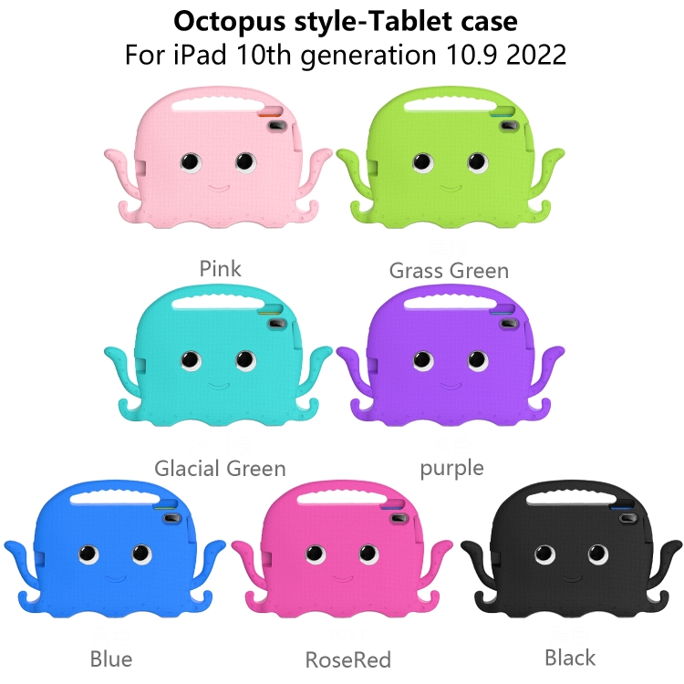 For iPad 10th Gen 10.9 2022 Octopus Style EVA + PC Tablet Case with Strap(Black) For iPad 10th Gen 10.9 2022 Octopus Style EVA + PC Tablet Case with Strap(Black)