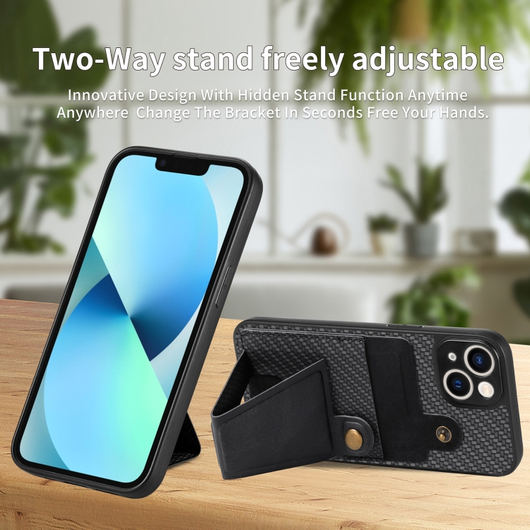 For iPhone 13 mini Carbon Fiber Wallet Flip Card K-shaped Holder Phone Case(Black) For iPhone 13 mini Carbon Fiber Wallet Flip Card K-shaped Holder Phone Case(Black)