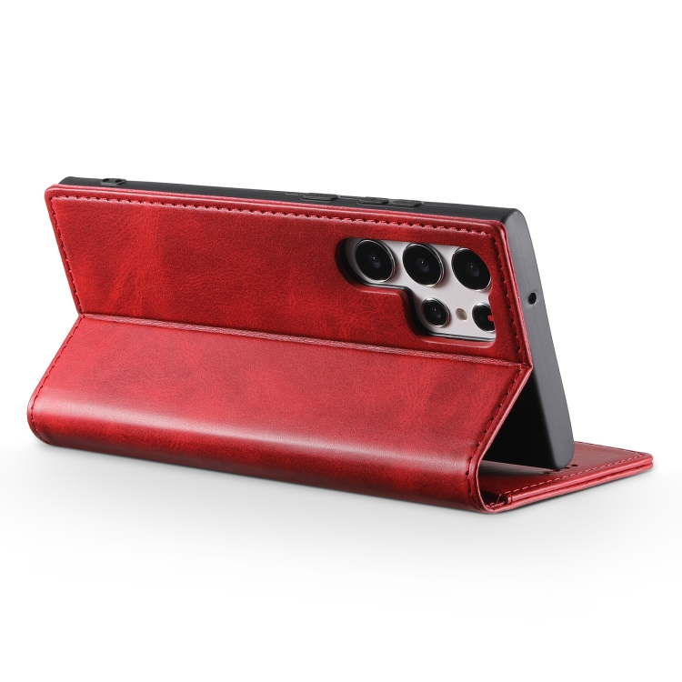 For Samsung Galaxy S23 Ultra 5G Suteni Calf Texture Horizontal Flip Leather Phone Case(Red) For Samsung Galaxy S23 Ultra 5G Suteni Calf Texture Horizontal Flip Leather Phone Case(Red)