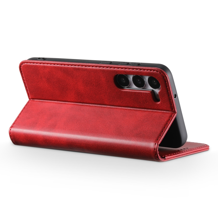 For Samsung Galaxy S24 Ultra 5G Suteni Calf Texture Horizontal Flip Leather Phone Case(Red) For Samsung Galaxy S24 Ultra 5G Suteni Calf Texture Horizontal Flip Leather Phone Case(Red)