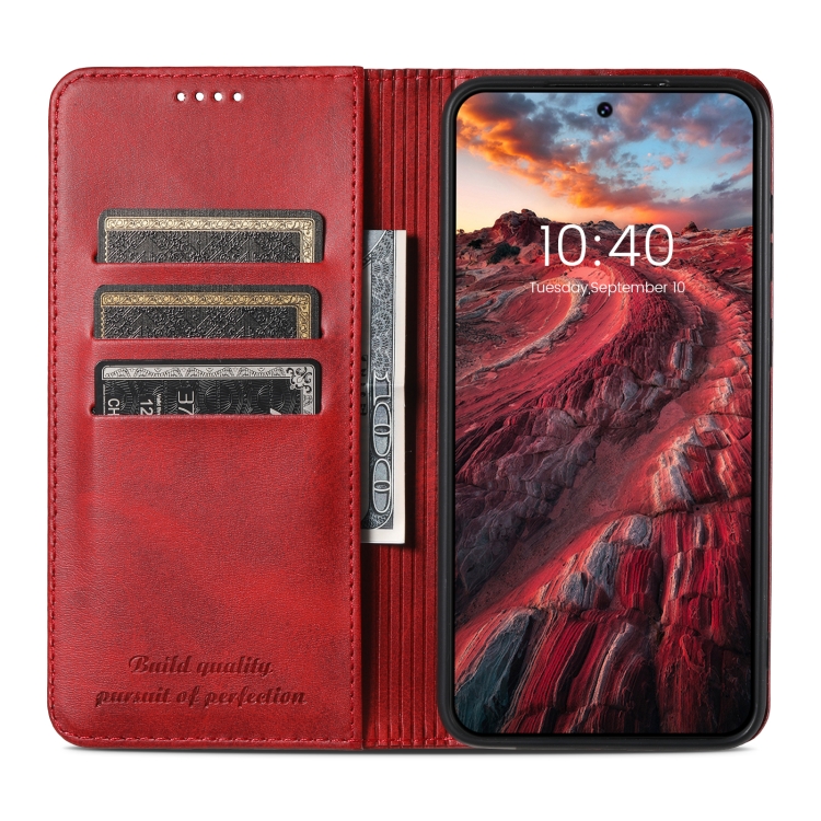 For Samsung Galaxy S24 Ultra 5G Suteni Calf Texture Horizontal Flip Leather Phone Case(Red) For Samsung Galaxy S24 Ultra 5G Suteni Calf Texture Horizontal Flip Leather Phone Case(Red)