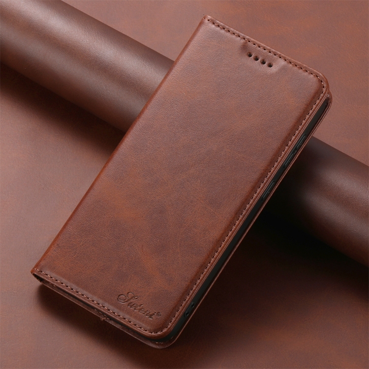 For Samsung Galaxy S23 FE 5G Suteni Calf Texture Horizontal Flip Leather Phone Case(Brown) For Samsung Galaxy S23 FE 5G Suteni Calf Texture Horizontal Flip Leather Phone Case(Brown)