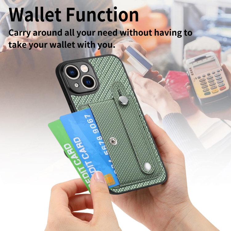 For iPhone 14 Wristband Kickstand Card Wallet Back Cover Phone Case with Tool Knife(Black) For iPhone 14 Wristband Kickstand Card Wallet Back Cover Phone Case with Tool Knife(Black)