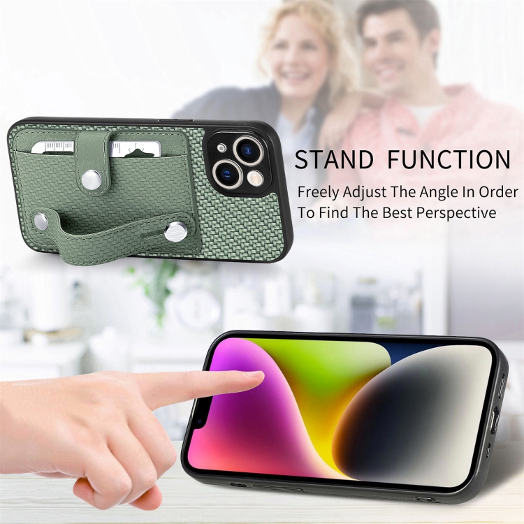 For iPhone 14 Wristband Kickstand Card Wallet Back Cover Phone Case with Tool Knife(Black) For iPhone 14 Wristband Kickstand Card Wallet Back Cover Phone Case with Tool Knife(Black)