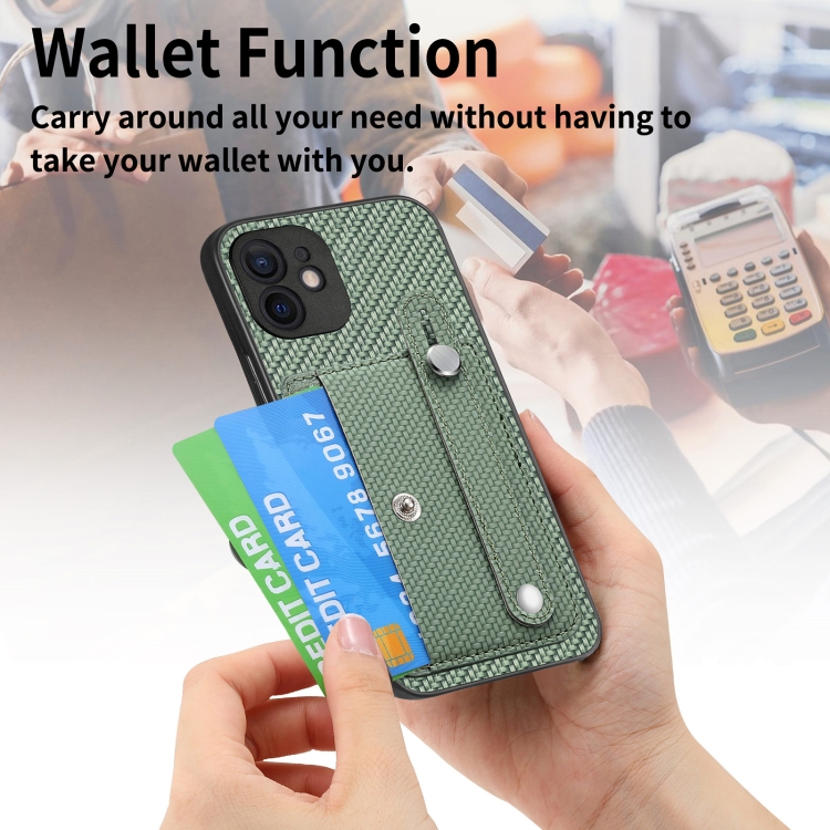 For iPhone 12 Wristband Kickstand Card Wallet Back Cover Phone Case with Tool Knife(Black) For iPhone 12 Wristband Kickstand Card Wallet Back Cover Phone Case with Tool Knife(Black)