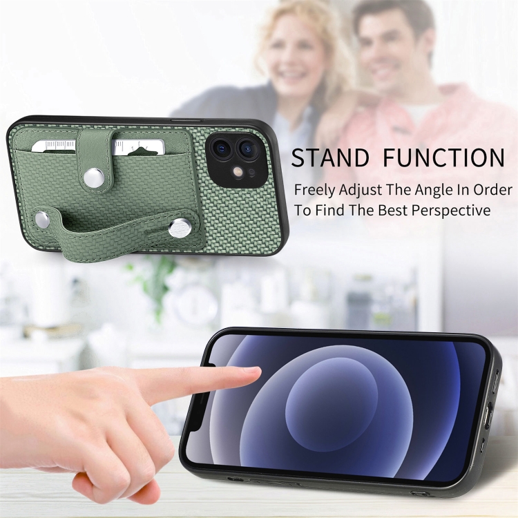 For iPhone 12 Wristband Kickstand Card Wallet Back Cover Phone Case with Tool Knife(Black) For iPhone 12 Wristband Kickstand Card Wallet Back Cover Phone Case with Tool Knife(Black)