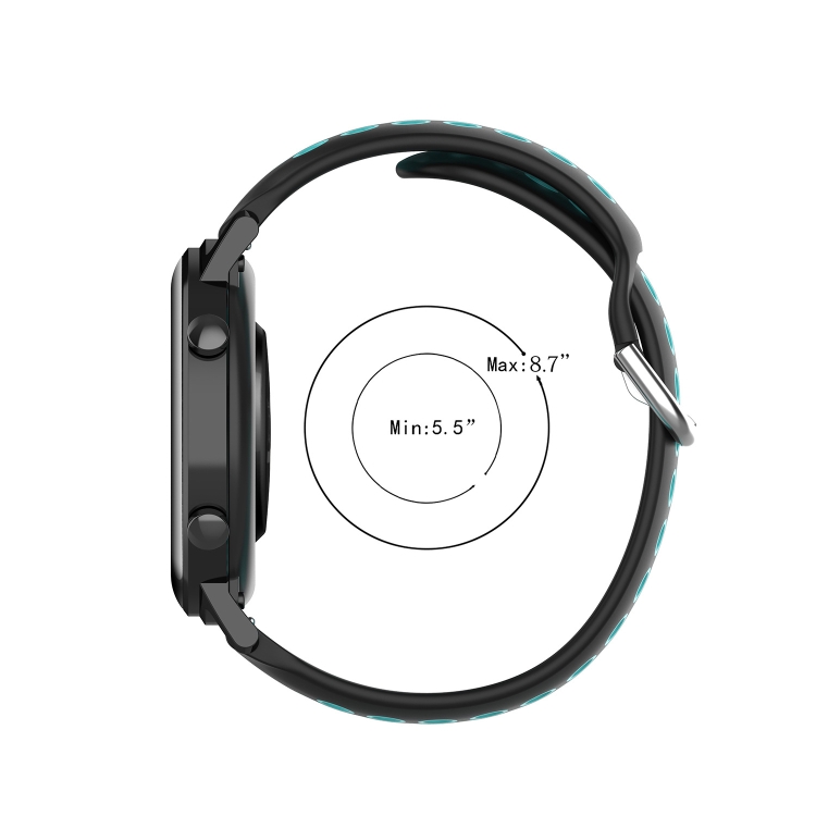 SUNSKY - Per Samsung Galaxy Watch 6 Classic 43mm 20mm cinturino in silicone  bicolore (nero + verde)