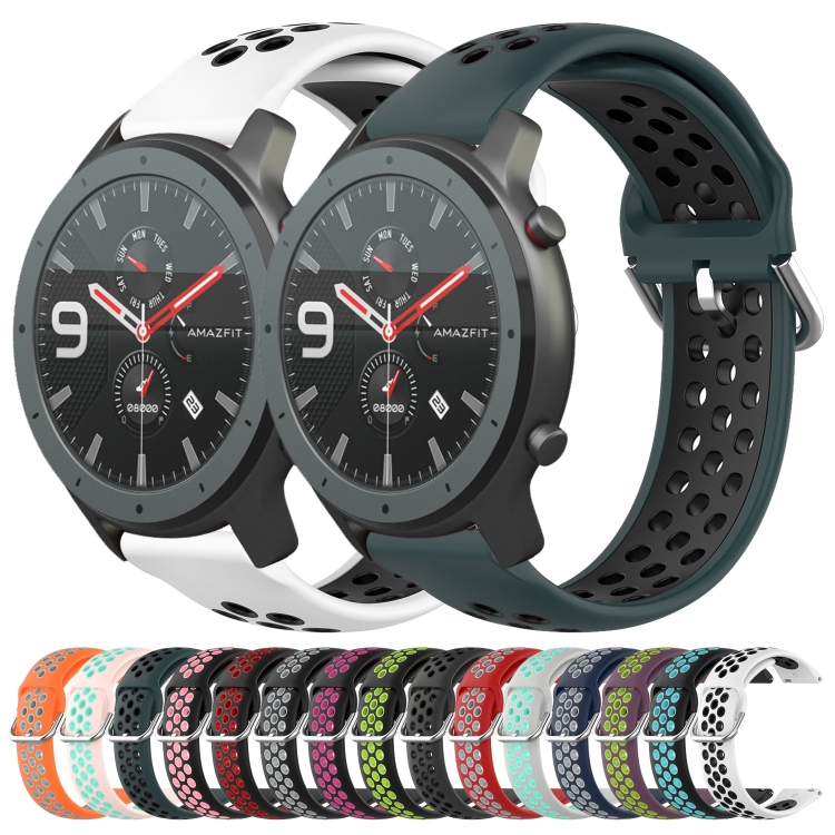 Para Amazfit GTR 47 mm 22 mm correa de reloj de silicona deportiva