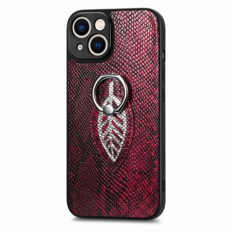 For For iPhone 11 Pro Max Snakeskin Leather Back Cover Ring Phone Case(Red) For For iPhone 11 Pro Max Snakeskin Leather Back Cover Ring Phone Case(Red)