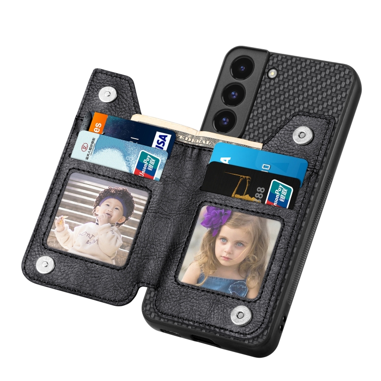 For Samsung Galaxy S22+ 5G Carbon Fiber Horizontal Flip Zipper Wallet Phone Case(Black) For Samsung Galaxy S22+ 5G Carbon Fiber Horizontal Flip Zipper Wallet Phone Case(Black)