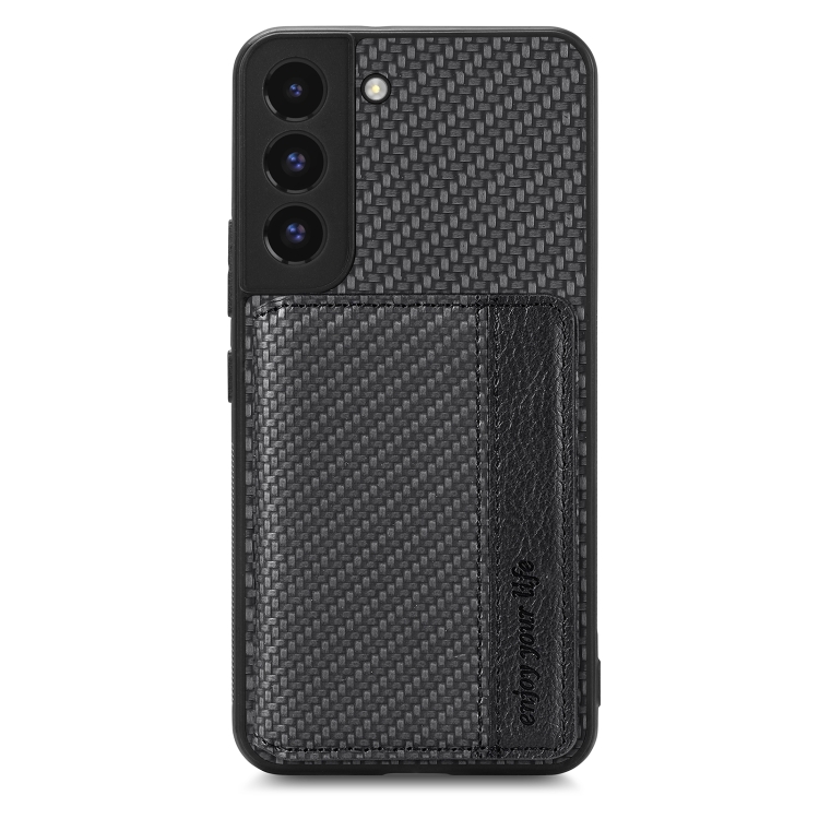 For Samsung Galaxy S22 5G Carbon Fiber Magnetic Card Wallet Bag Phone Case(Black) For Samsung Galaxy S22 5G Carbon Fiber Magnetic Card Wallet Bag Phone Case(Black)