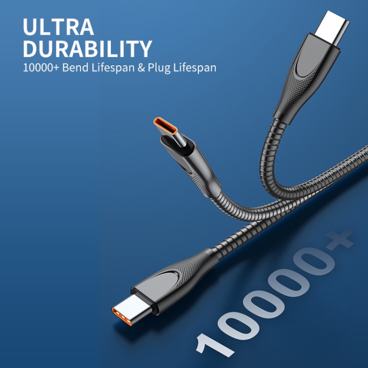 ENKAY ENK-CB128 PD 27W Type-C to 8 Pin Carbon Steel Hose Spring Fast Charging Data Cable, Length:2m(Black) ENKAY ENK-CB128 PD 27W Type-C to 8 Pin Carbon Steel Hose Spring Fast Charging Data Cable, Length:2m(Black)