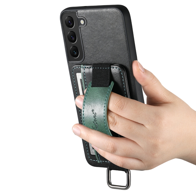 For Samsung Galaxy S22+ 5G Suteni H13 Card Wallet Wrist Strap Holder PU Phone Case(Black) For Samsung Galaxy S22+ 5G Suteni H13 Card Wallet Wrist Strap Holder PU Phone Case(Black)