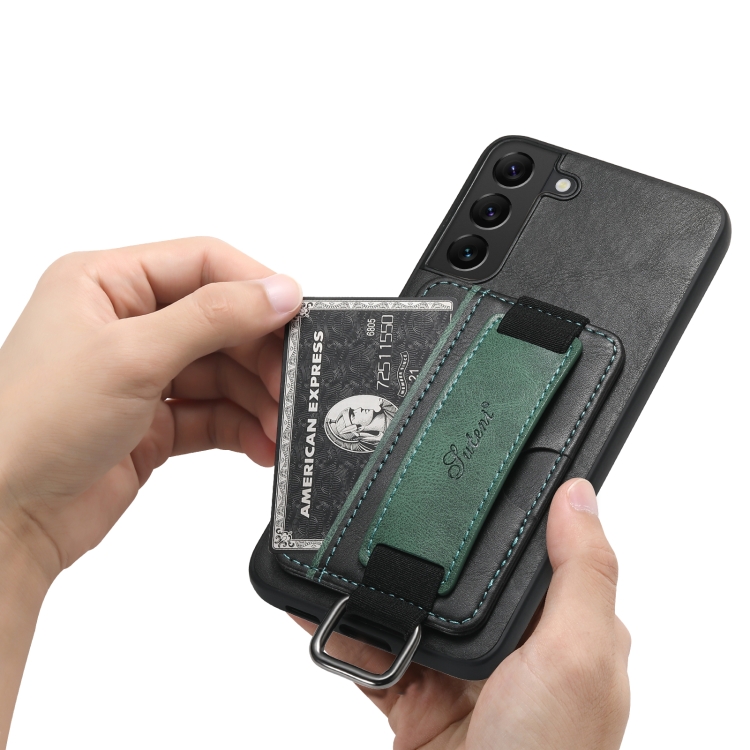For Samsung Galaxy S22+ 5G Suteni H13 Card Wallet Wrist Strap Holder PU Phone Case(Black) For Samsung Galaxy S22+ 5G Suteni H13 Card Wallet Wrist Strap Holder PU Phone Case(Black)