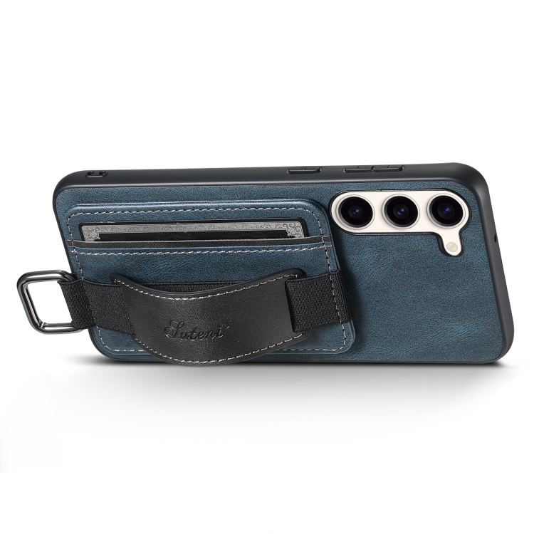 For Samsung Galaxy S23+ 5G Suteni H13 Card Wallet Wrist Strap Holder PU Phone Case(Blue) For Samsung Galaxy S23+ 5G Suteni H13 Card Wallet Wrist Strap Holder PU Phone Case(Blue)