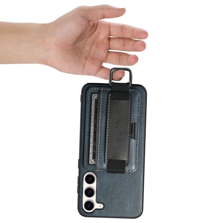 For Samsung Galaxy S23+ 5G Suteni H13 Card Wallet Wrist Strap Holder PU Phone Case(Blue) For Samsung Galaxy S23+ 5G Suteni H13 Card Wallet Wrist Strap Holder PU Phone Case(Blue)