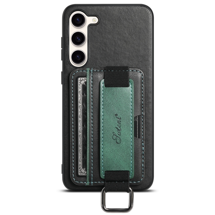 For Samsung Galaxy S23 FE 5G Suteni H13 Card Wallet Wrist Strap Holder PU Phone Case(Black) For Samsung Galaxy S23 FE 5G Suteni H13 Card Wallet Wrist Strap Holder PU Phone Case(Black)
