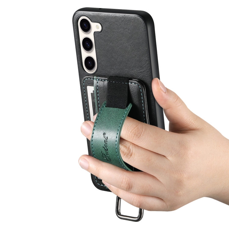 For Samsung Galaxy S23 FE 5G Suteni H13 Card Wallet Wrist Strap Holder PU Phone Case(Black) For Samsung Galaxy S23 FE 5G Suteni H13 Card Wallet Wrist Strap Holder PU Phone Case(Black)