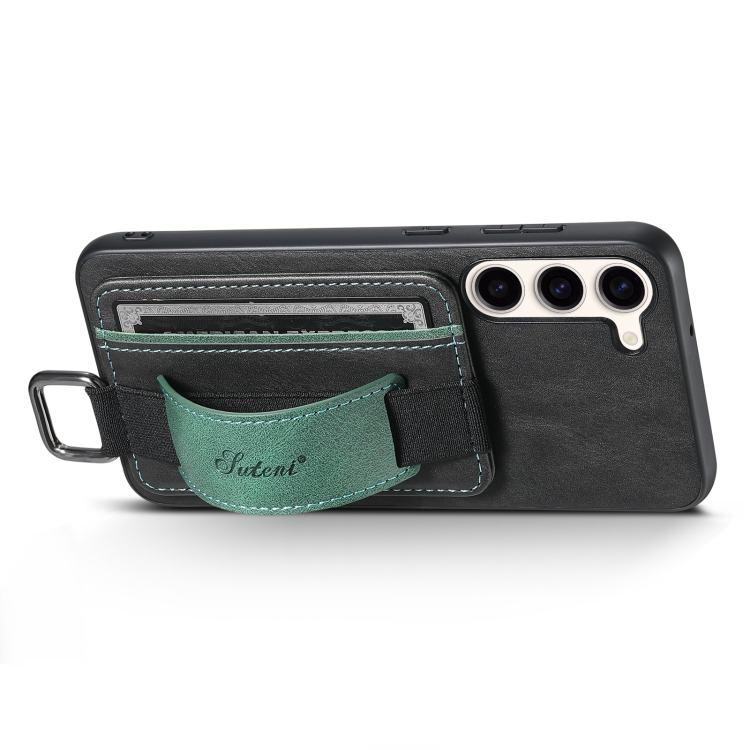 For Samsung Galaxy S23 FE 5G Suteni H13 Card Wallet Wrist Strap Holder PU Phone Case(Black) For Samsung Galaxy S23 FE 5G Suteni H13 Card Wallet Wrist Strap Holder PU Phone Case(Black)