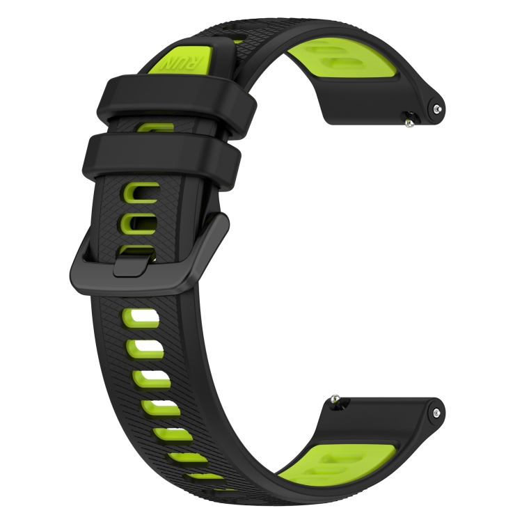 Pour Garmin Forerunner 245 Music 20mm Sports Bracelet de montre en silicone  bicolore (noir + vert)