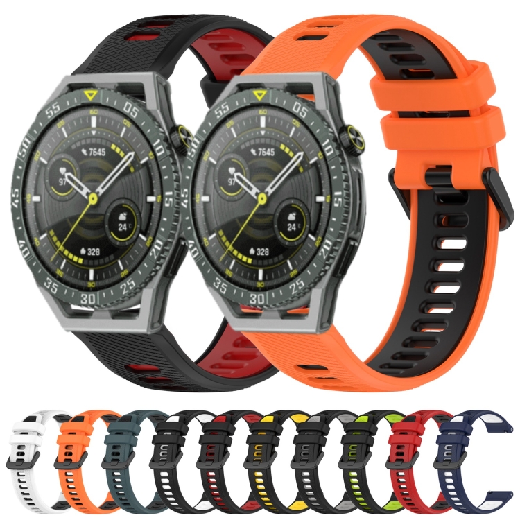 For Huawei Watch GT3 SE 22mm Sports Two-Color Silicone Watch Band