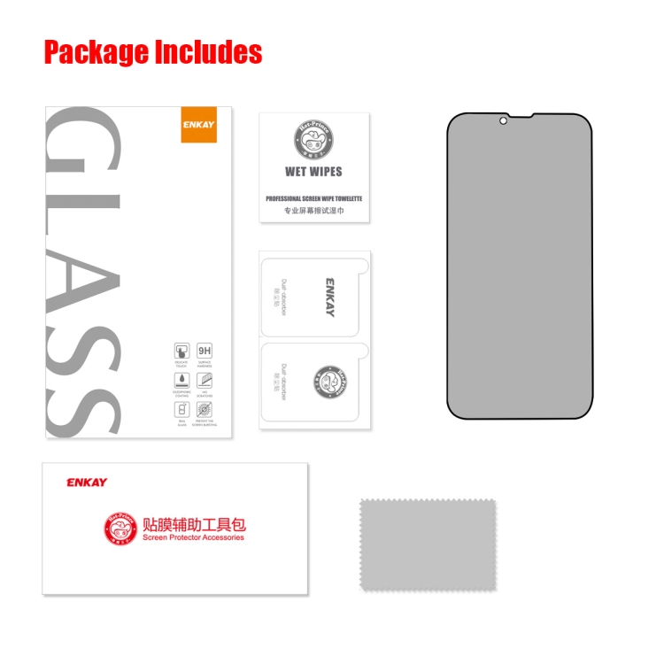For iPhone 14 Plus / 13 Pro Max ENKAY Hat-Prince 25 Degree Privacy 8K UHD AGC Tempered Glass Film For iPhone 14 Plus / 13 Pro Max ENKAY Hat-Prince 25 Degree Privacy 8K UHD AGC Tempered Glass Film