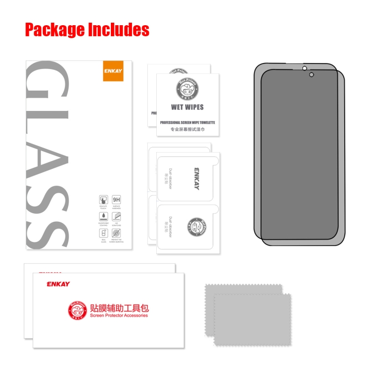 For iPhone 14 Pro 2pcs ENKAY Hat-Prince 25 Degree Privacy 8K UHD AGC Tempered Glass Film For iPhone 14 Pro 2pcs ENKAY Hat-Prince 25 Degree Privacy 8K UHD AGC Tempered Glass Film