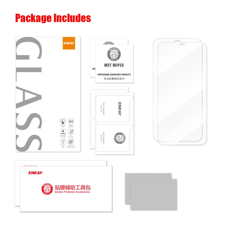 For iPhone 12 Pro Max 2pcs ENKAY Hat-Prince 0.1mm Ultrathin Anti-reflection Special Glass Film