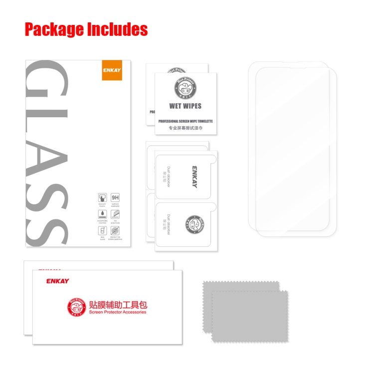 For iPhone 14 Pro Max 2pcs ENKAY Hat-Prince 0.1mm Ultrathin Anti-reflection Special Glass Film For iPhone 14 Pro Max 2pcs ENKAY Hat-Prince 0.1mm Ultrathin Anti-reflection Special Glass Film