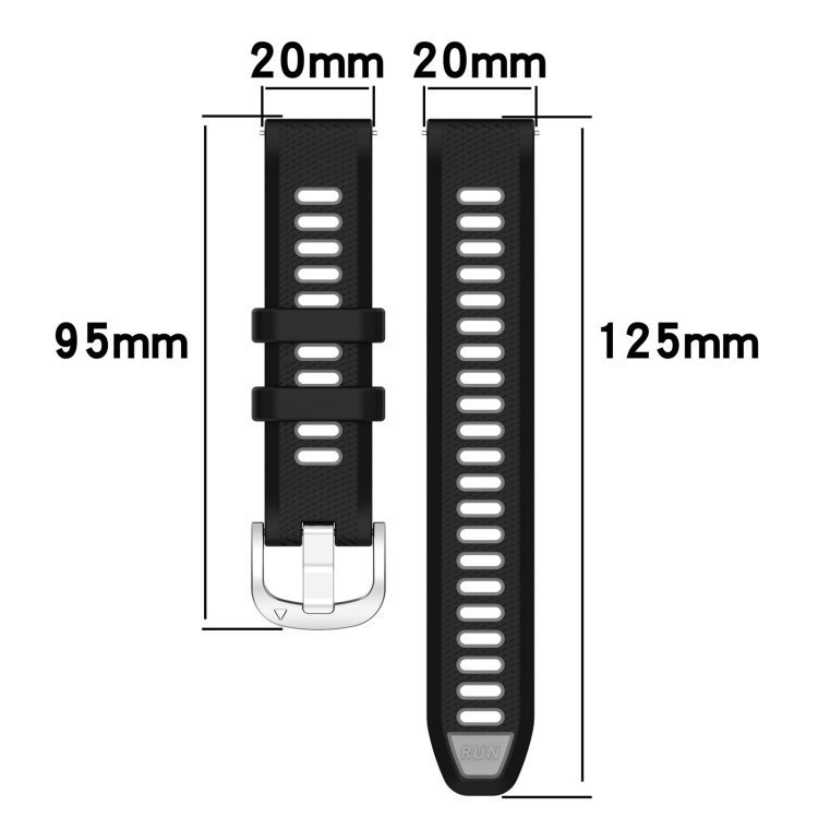 SUNSKY - Per Samsung Galaxy Watch 6 Classic 43mm 20mm cinturino in silicone  bicolore (nero + verde)