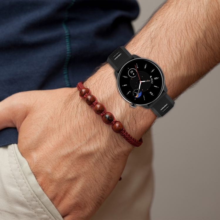 Pour Garmin Forerunner 158 20mm Sports Bracelet de montre en silicone avec  boucle en acier bicolore (rouge + noir)