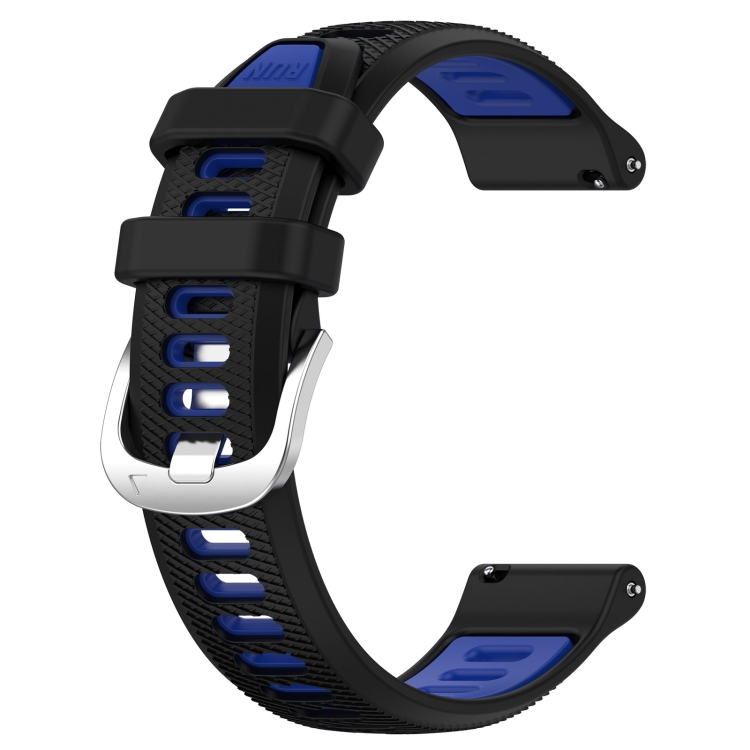 Per Amazfit GTS 4 Mini 22mm Cross Texture cinturino con fibbia in acciaio  siliconato bicolore (nero + blu)