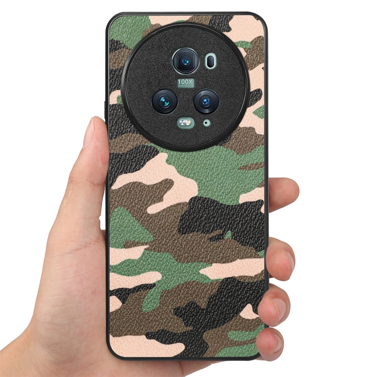 Para Xiaomi 13 Pro Funda trasera de cuero de camuflaje para teléfono (Azul)