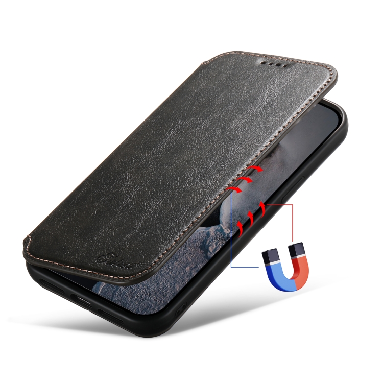 For iPhone 14 Pro Max Suteni J05 Leather Magnetic Magsafe Phone Case(Black) For iPhone 14 Pro Max Suteni J05 Leather Magnetic Magsafe Phone Case(Black)
