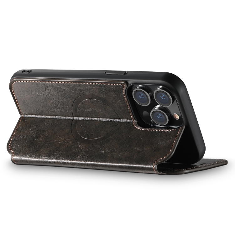 For iPhone 14 Pro Max Suteni J05 Leather Magnetic Magsafe Phone Case(Black) For iPhone 14 Pro Max Suteni J05 Leather Magnetic Magsafe Phone Case(Black)