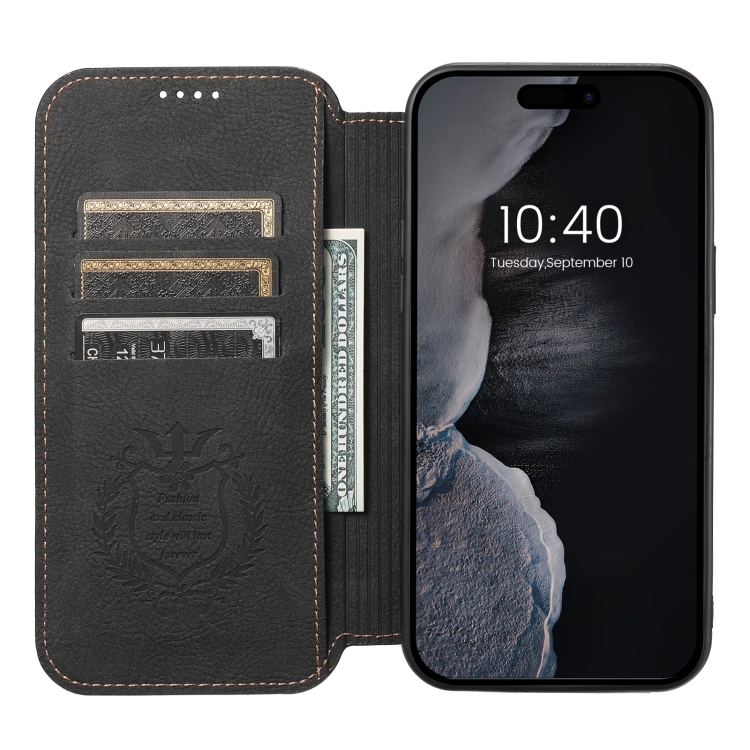 For iPhone 12/12 Pro Suteni J06 Retro Matte Litchi Texture Leather Magnetic Magsafe Phone Case(Black) For iPhone 12/12 Pro Suteni J06 Retro Matte Litchi Texture Leather Magnetic Magsafe Phone Case(Black)