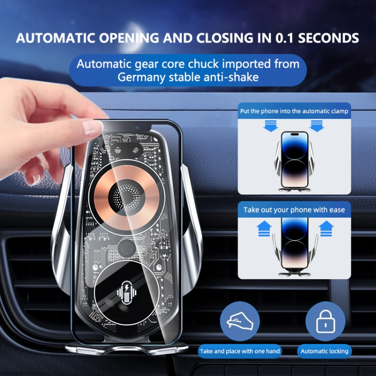 Q8 Universal Air Vent Mount Magnetic Mobile Phone Wireless Charging Car Holder without Start Button(Black) Q8 Universal Air Vent Mount Magnetic Mobile Phone Wireless Charging Car Holder without Start Button(Black)