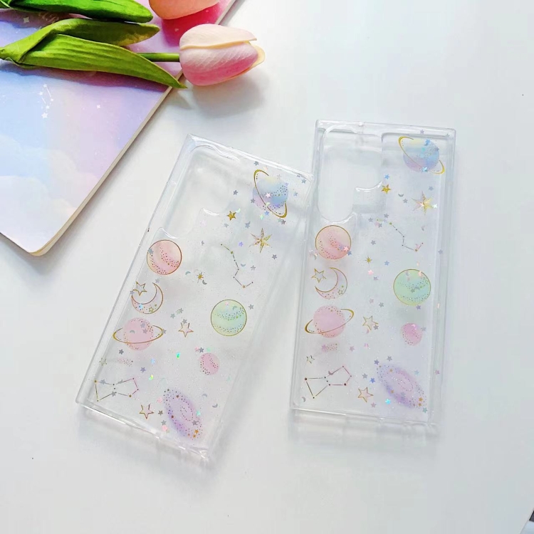 For Samsung Galaxy Note20 Cosmic Star Glitter Epoxy TPU Phone Case(Transparency)