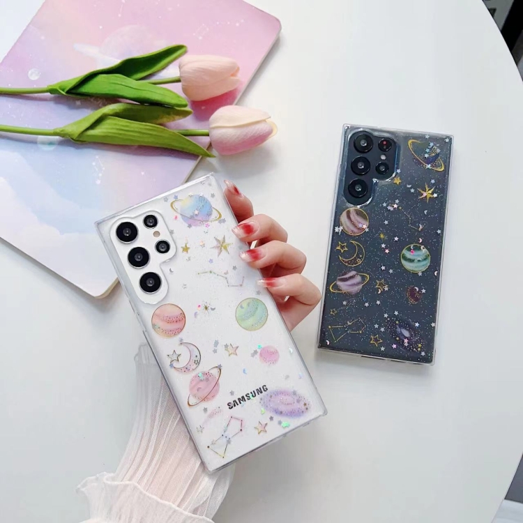 For Samsung Galaxy Note20 Cosmic Star Glitter Epoxy TPU Phone Case(Transparency)