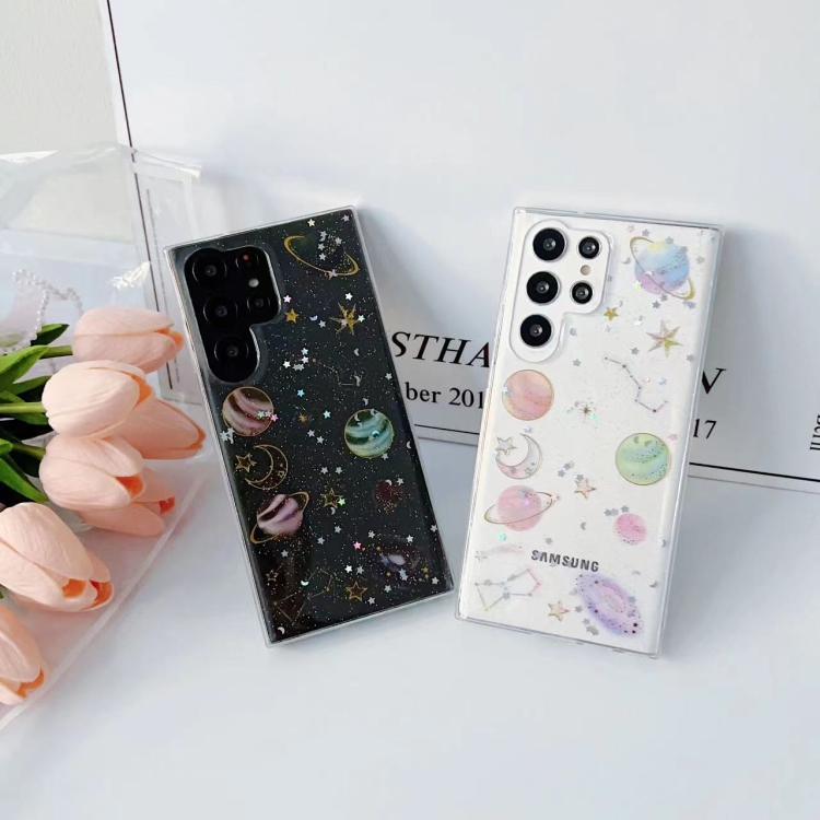 For Samsung Galaxy Note20 Cosmic Star Glitter Epoxy TPU Phone Case(Transparency)