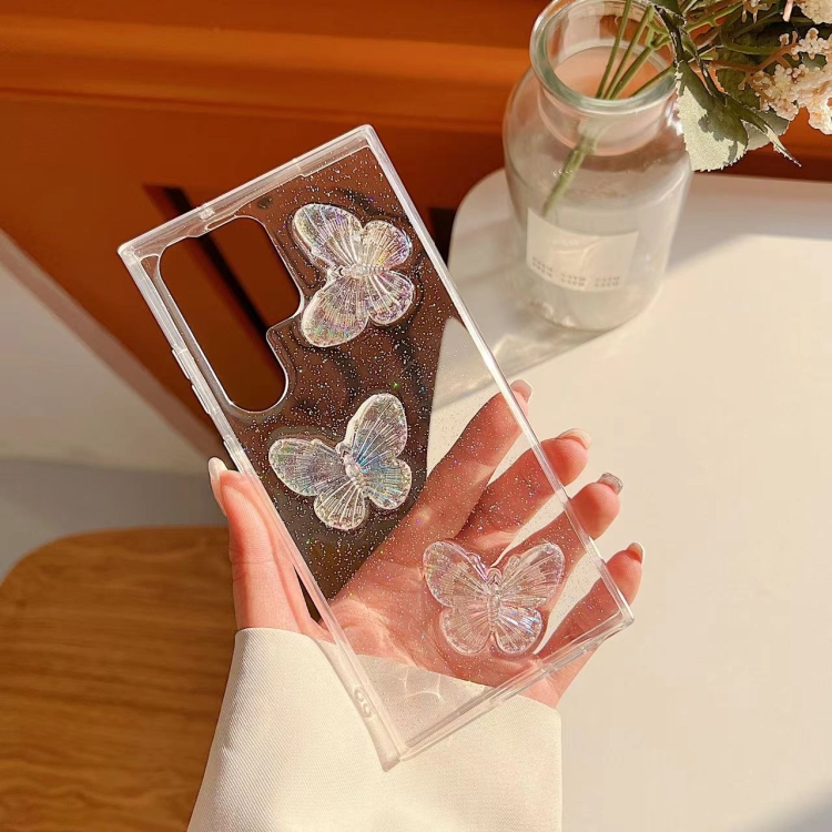 For Samsung Galaxy S22 5G Clear Crystal Butterflies TPU Phone Case(Transparent) For Samsung Galaxy S22 5G Clear Crystal Butterflies TPU Phone Case(Transparent)