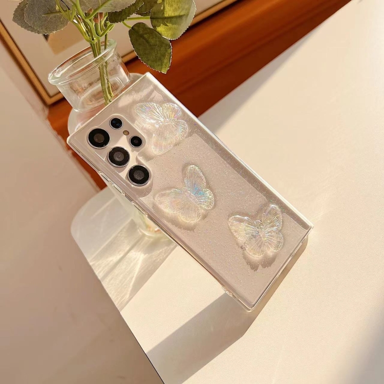 For Samsung Galaxy S22 5G Clear Crystal Butterflies TPU Phone Case(Transparent) For Samsung Galaxy S22 5G Clear Crystal Butterflies TPU Phone Case(Transparent)