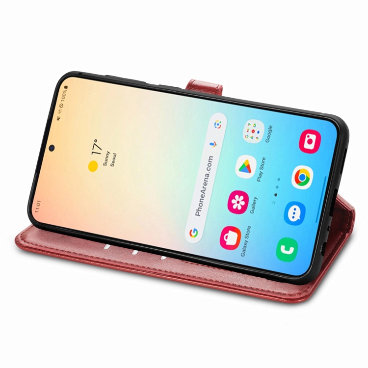 For Samsung Galaxy S24 5G Retro Solid Color Buckle Leather Phone Case(Red) For Samsung Galaxy S24 5G Retro Solid Color Buckle Leather Phone Case(Red)