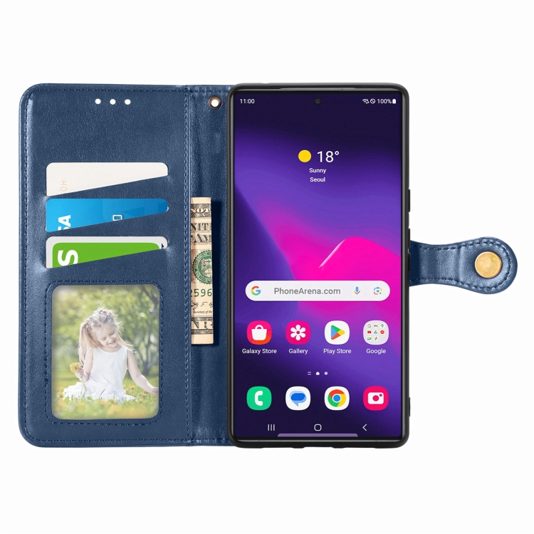 For Samsung Galaxy S24 Ultra 5G Retro Solid Color Buckle Leather Phone Case(Blue) For Samsung Galaxy S24 Ultra 5G Retro Solid Color Buckle Leather Phone Case(Blue)